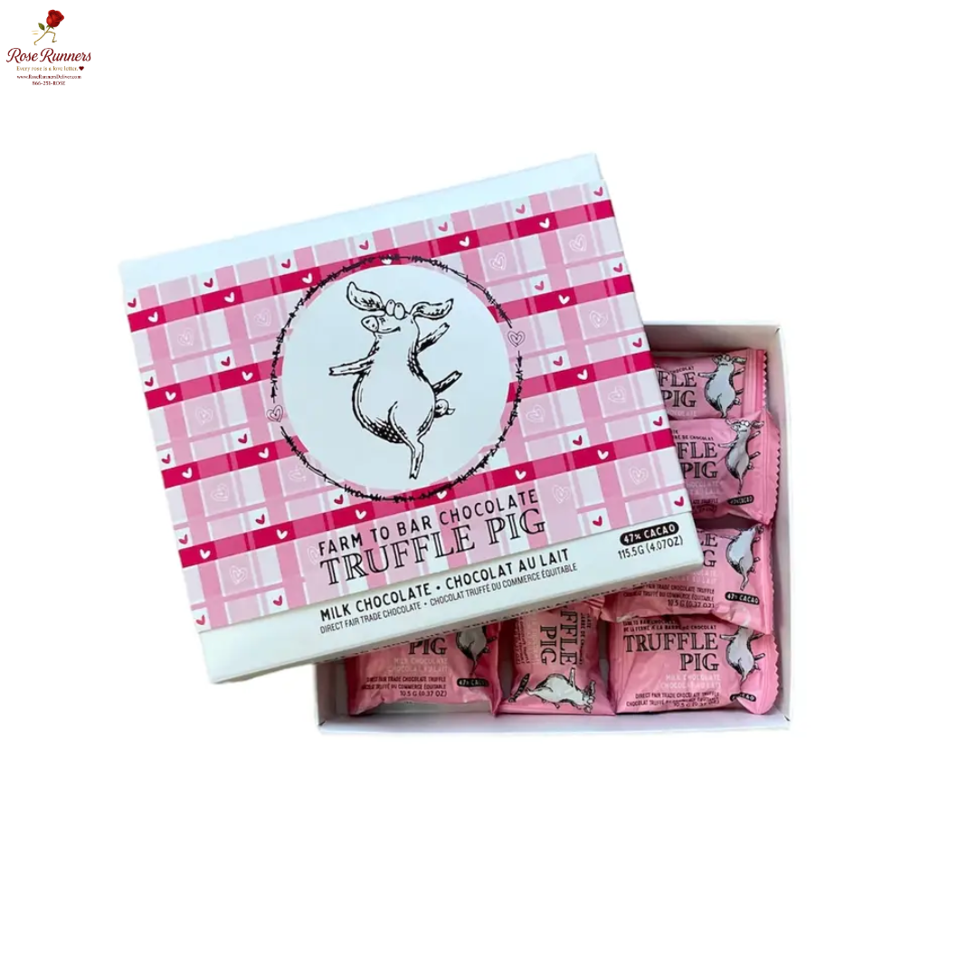 Milk Chocolate Truffle Piglets - Heart Gift Box