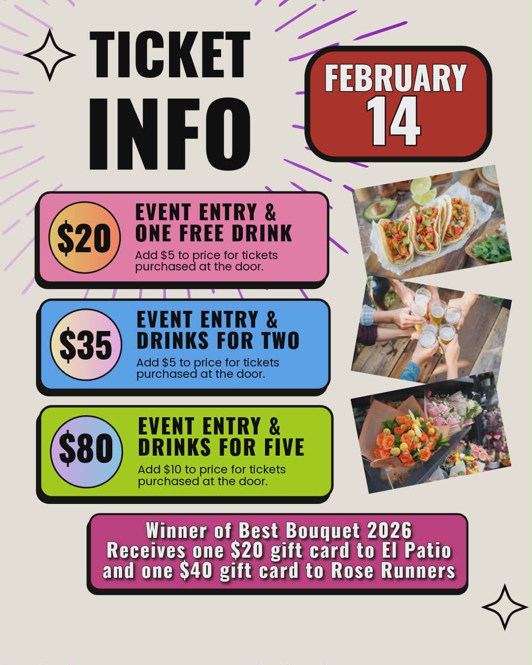 Un-Valentines Night Ticket – Build Your Own Bouquet